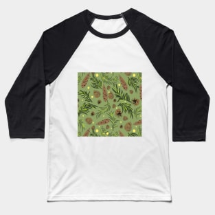 #Christmas #Pattern #Pine #Snow 12 Baseball T-Shirt